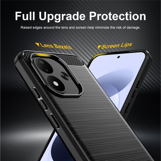 Carbon obal, Xiaomi Redmi Note 17 4G / Note 17 5G, černý