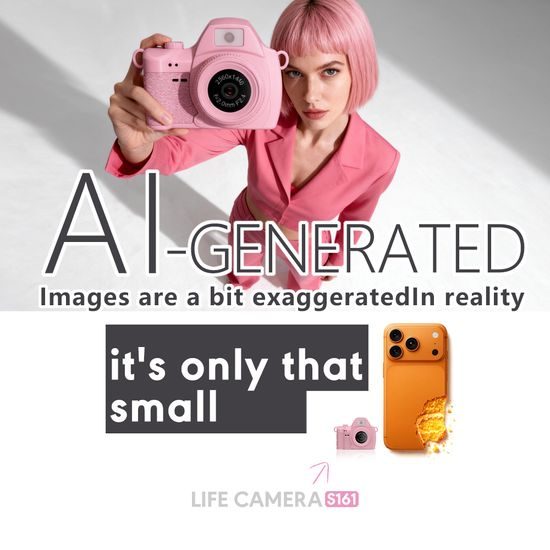 S161 Mini Kamera für Vlogging und TikTok - 1080P/2K Video - 1.47" Display - LED Licht - Gelb