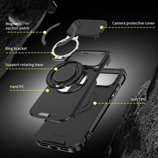 Camslide Stand etui, iPhone 18 Pro Max, črn