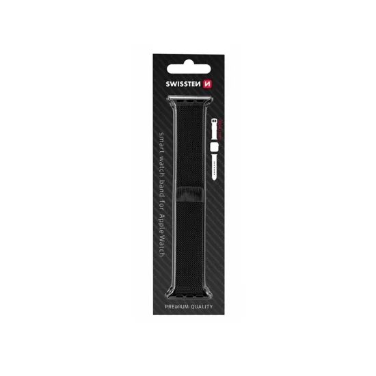Apple Watch siksniņa SWISSTEN Milanese 38–40 mm – melna