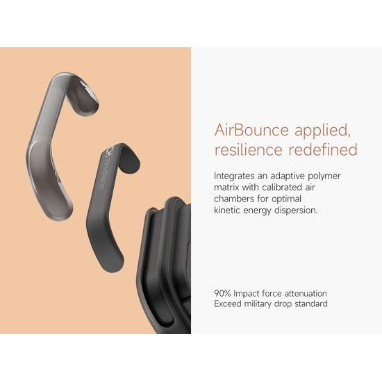 Husă Suritch AirBounce Bumper MagSafe Kickstand CamProtector, iPhone 17 Pro Max / 18 Pro Max, negru