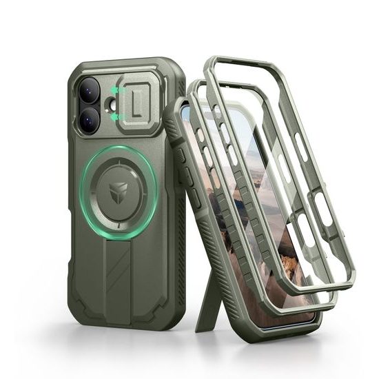 Dexnor MagSafe 360 Kickstand Camprotector θήκη iPhone 17, πράσινη