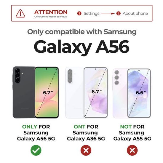 Dexnor 360 Kickstand Camprotector Schutzhülle für Samsung Galaxy A56 - Stoßfeste Handyhülle mit Kameraschütz und Ständer - Lila