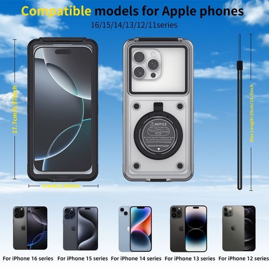 G80 Pro Universelle Wasserdichte Schutzhülle für Smartphones 4,7-7,0 Zoll - Tauchen & Schnorcheln - IP68 Zertifiziert