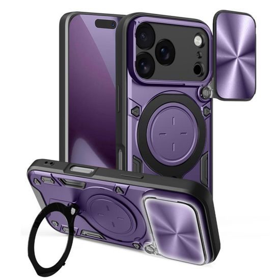 iPhone 17 Pro Max / 18 Pro Max vāciņš – Techsuit CamGuard Pro ar kameras aizsargu – violets