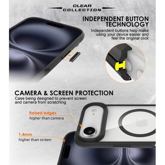 Θήκη JP MagFit MagSafe με πιστοποιητικό 3M SGS, iPhone Air, μαύρο