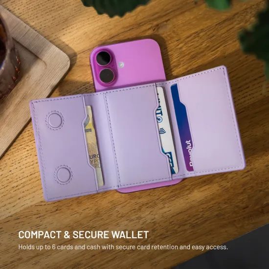 FIXED MagWallet Trifold pénztárca MagSafe-fel, világos lila