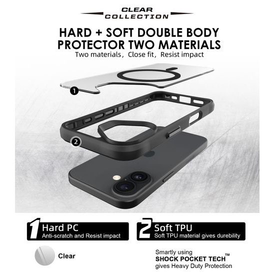 Θήκη JP MagFit MagSafe με πιστοποιητικό 3M SGS, iPhone 17, μαύρο