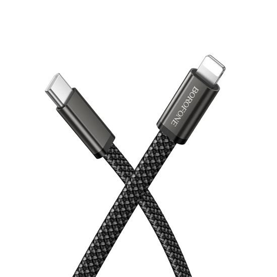 Borofone Peace (BX124) USB-C auf Lightning Ladekabel - Schnellladekabel 30 W Power Delivery - 1 m - Schwarz