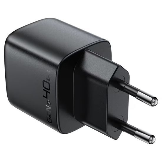 Acefast Oplader (A135) USB-C, GaN, PD 45W, LED-display, Zwart