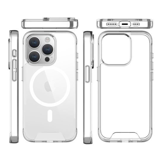 JP MagFit MagSafe etui z certyfikatem SGS 1.2M, iPhone 15 Pro Max, przezroczysty