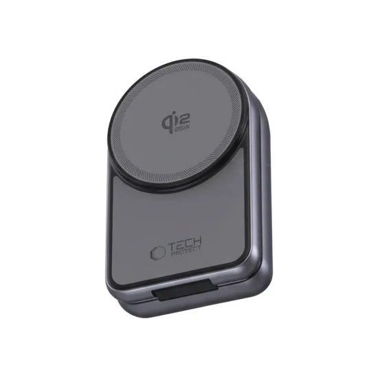 Tech-Protect A53 3σε1 ασύρματος φορτιστής MagSafe, 25 W, Qi2.2, γκρι