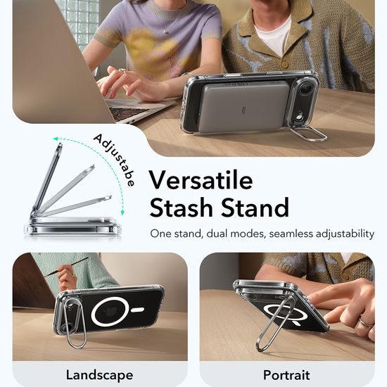 Cover ESR Classic Hybrid HaloLock Kickstand, iPhone Air, trasparente