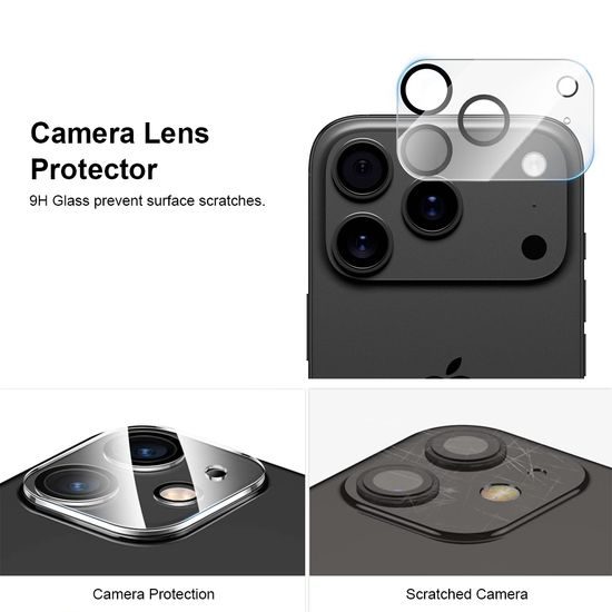 JP Full Pack Σκληρυμένων Γυαλιών, 2x 3D γυαλί με εφαρμοστή + 2x γυαλί για φακό, iPhone 17 Pro