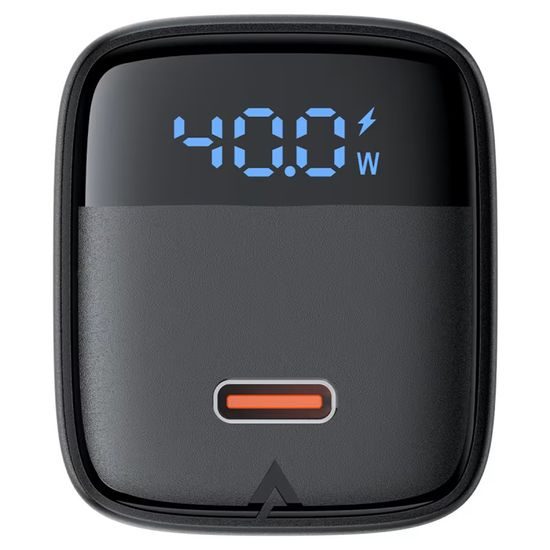 Acefast Oplader (A135) USB-C, GaN, PD 45W, LED-display, Zwart