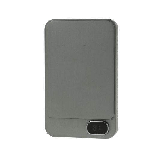 Μεταλλικό Ασύρματο Power Bank MagSafe με οθόνη, 5000mAh, QC, PD20W, γκρι