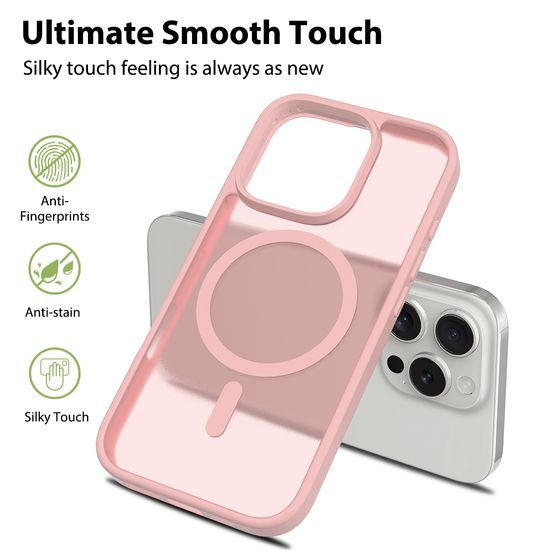 JP MagFit Colour MagSafe obal s N52 magnetom, iPhone 16 Pro, svetlo ružový