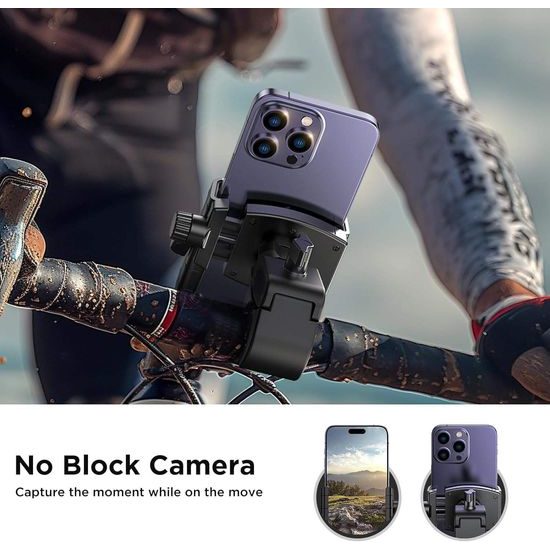 Καθολική μεταλλική βάση ασφαλείας τηλεφώνου για ποδήλατο / μοτοσικλέτα με γρήγορο κλείδωμα, μαύρο-κόκκινο