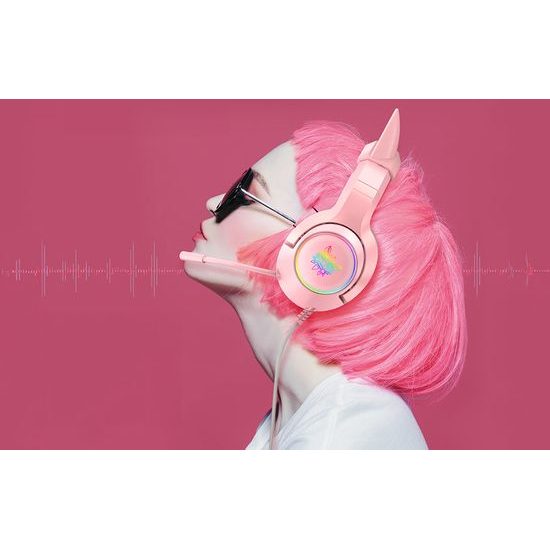 Onikuma K9 Ακουστικά Gaming RGB, ροζ