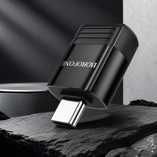 Borofone OTG Adapter (BV18) USB-C auf USB 3.0 - Schnelle Datenübertragung bis 5 Gb/s - Schwarz