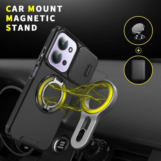 Θήκη Camslide Stand, Xiaomi Redmi 15C, μαύρη