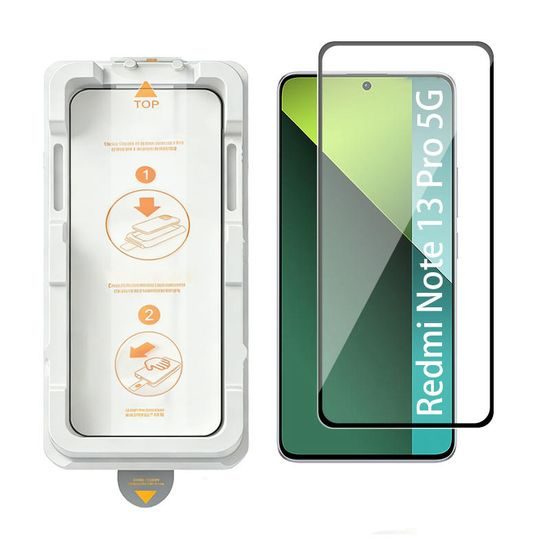 Wency Magic Box 5D Σκληρυμένο Γυαλί με Εύκολη Εφαρμογή, Xiaomi Redmi Note 13 Pro 5G, μαύρο