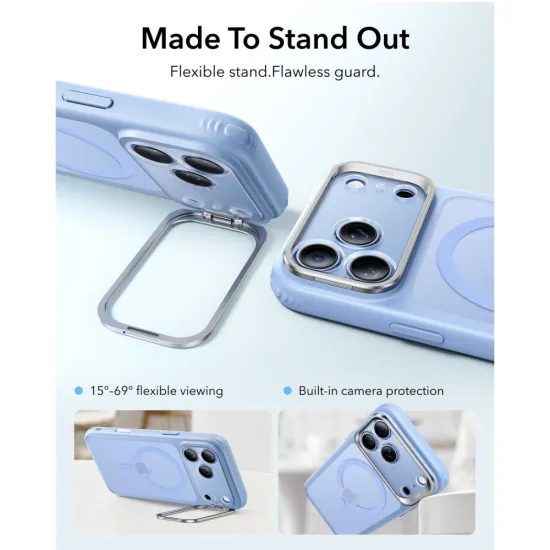 iPhone 17 Pro Max / 18 Pro Max vāciņš – ESR Classic Hybrid Kickstand MagSafe – gaiši zils
