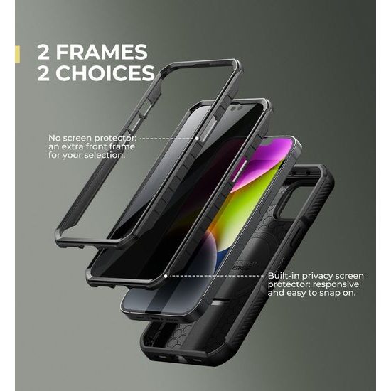 Dexnor Privacy MagSafe Kickstand Camprotector obal iPhone 13 / 14, černý