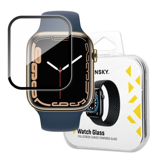 Folie de sticlă securizată hibrid Wozinsky Watch Glass, Apple Watch 7 / 8 (41 mm), neagră