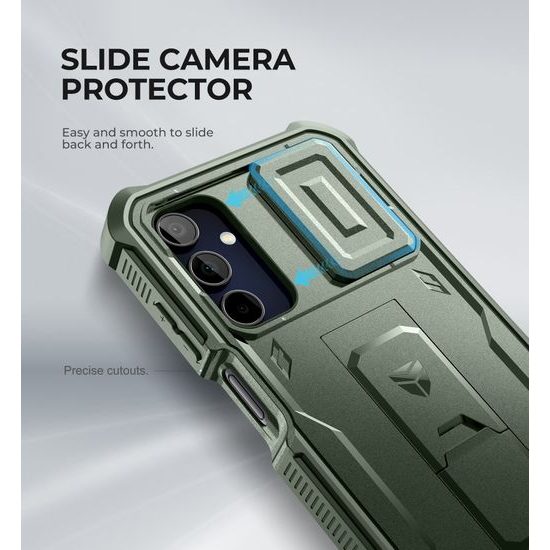 Dexnor 360 Kickstand táborvédő borító Samsung Galaxy A15, zöld