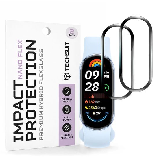 Techsuit Nano Flex, Xiaomi Mi Band 9 / 9 NFC, 2 komada, crna