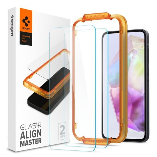 Spigen Glass ALM Glas.TR 2 kusy s aplikátorom, Tvrdené sklo, Samsung Galaxy A35 5G