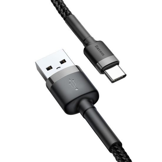 Baseus Cafule kabel, USB-C, šedo-čierny, 2 m (CATKLF-CG1)