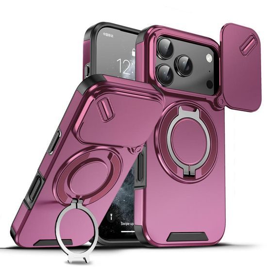 Camslide Stand etui, iPhone 17 Pro, vinsko rdeč