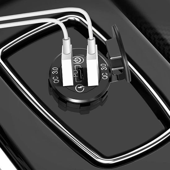 Alogy motociklski polnilnik, 2x USB-A QC 3.0 + USB-C PD 60W