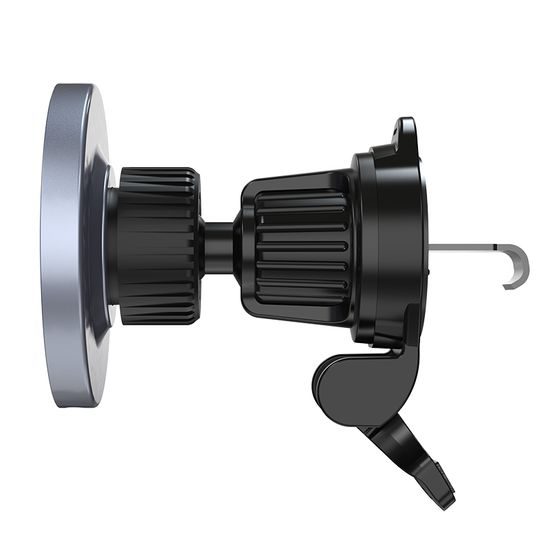 15W RGB MagSafe brezžična polnilka za avto z ventilacijskim pritrjevanjem in USB-C vhodom, črna