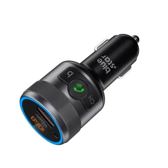 BlueStar AutoHarmony C81 FM πομπός, Bluetooth, QC 3.0, PD, 42W, γκρι