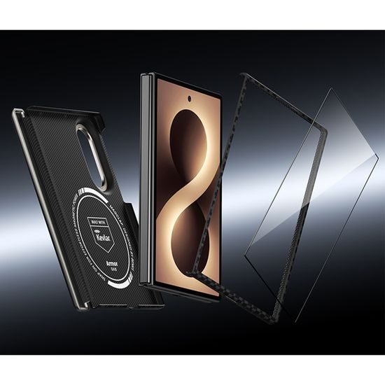 Benks Magnetic Armor Grid Pro Grand Combo Schutzhülle für Samsung Galaxy Z Fold 8 - Kevlar® TPU Case mit Displayschutz - Schwarz