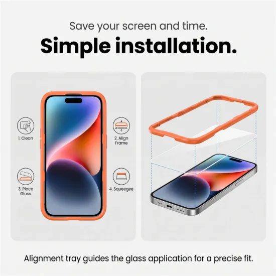 iPhone 18 Pro Max kaitseklaas – Tech-Protect Easy Set+ karastatud klaasi komplekt 2 tk + kaamera kaitseklaas