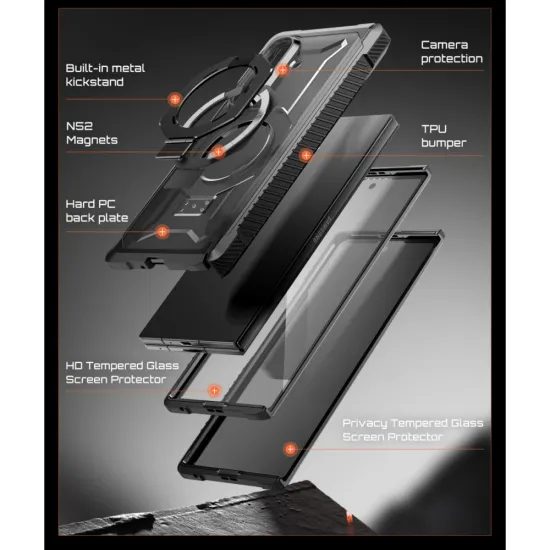 Supcase UB Grip MagSafe 2-Set, Samsung Galaxy Z Fold 8 Ultra, črn