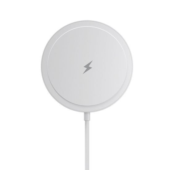 BlueStar Kabelloses MagSafe Ladegerät für iPhone - 15W Wireless Charger - Weiß