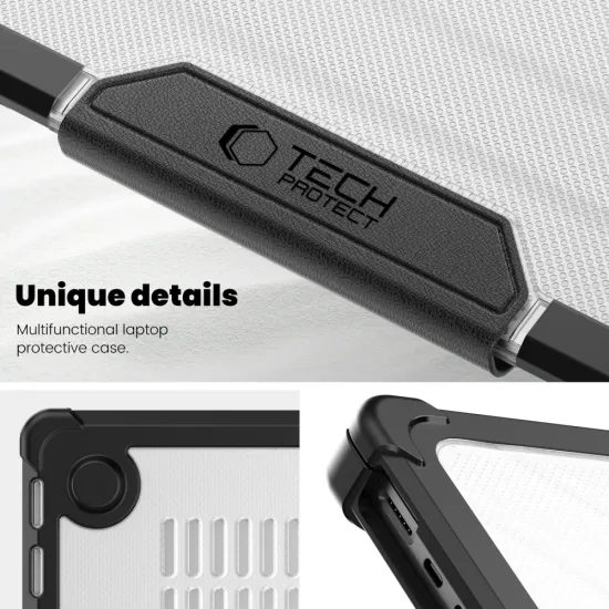 Tech-Protect SmartShell Pro θήκη MacBook Pro 14 2021–2025, μαύρη / διάφανη