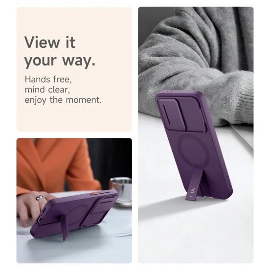 Suritch MagSafe Kickstand Camprotector tok Samsung Galaxy A37 / A36, lila