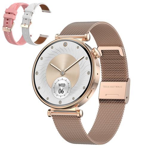 Blavec Smartwatch Amber W17 + 2 λουράκια, rose gold