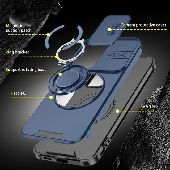 Camslide Stand obal, Samsung Galaxy A57, modrý