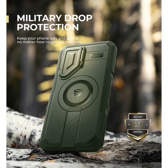 Dexnor MagSafe 360 Kickstand Camprotector Θήκη Samsung Galaxy S25 Plus, πράσινο