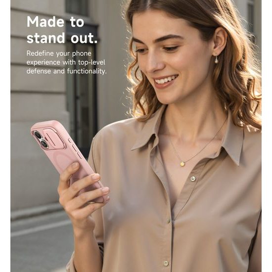 Suritch MagSafe Kickstand Camprotector obal iPhone 17, ružový