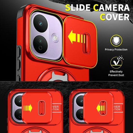 Camslide Stand obal, Xiaomi Redmi Note 17 Pro 5G / Note 17 Pro Max 5G, červený