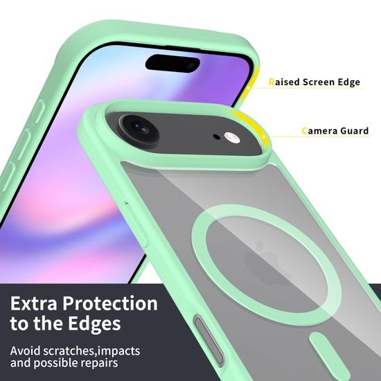 JP MagFit Clear MagSafe θήκη με μαγνήτη N52, iPhone Air, πράσινη