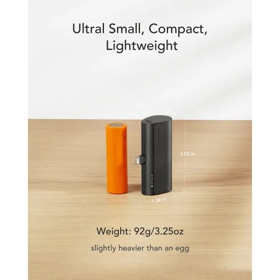 Powerbank VEGER PlugOn, 5000mAh cu conector Lightning integrat, PD 20W (W0556P)